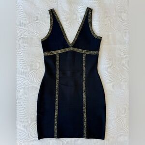 Elegant Black Dress with Gold Accents